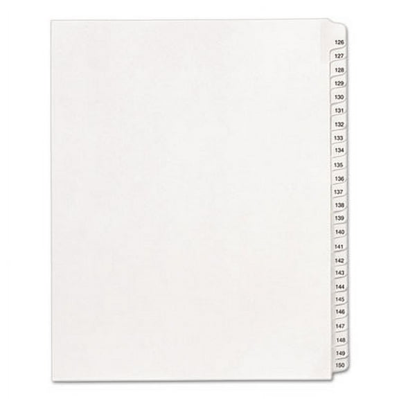 Avery-2PK Preprinted Legal Exhibit Side Tab Index Dividers, Allstate Style, 25-Tab, 126 To 150, 11 X 8.5, Whit