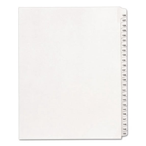 Avery-2PK Preprinted Legal Exhibit Side Tab Index Dividers, Allstate Style, 25-Tab, 126 To 150, 11 X 8.5, Whit