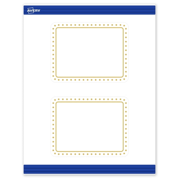 Avery 4.25" x 5.5" Cards, Gold Border with Gold Dots, 20 ct