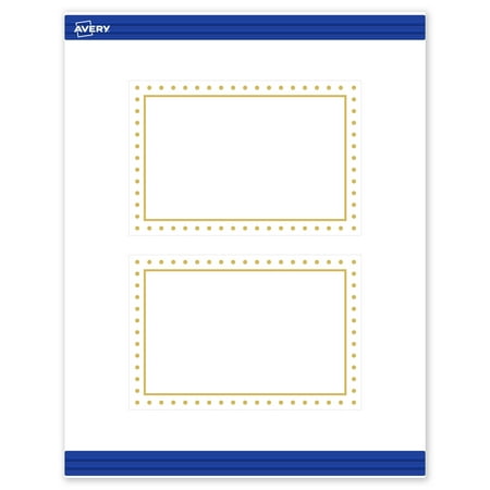 Avery 4" x 6" Cards, Gold Border with Gold Dots, 20 ct