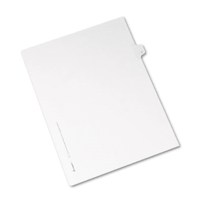 Avery-4PK Preprinted Legal Exhibit Side Tab Index Dividers, Allstate Style, 26-Tab, T, 11 X 8.5, White, 25/Pac