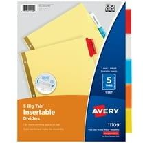Avery Big Tab Insertable Dividers, 5-Tab Set (11109)