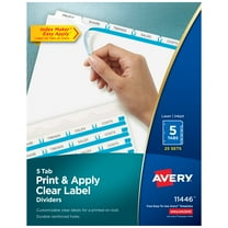 Avery 5 Tab Print & Apply Dividers, Index Maker, 25 Sets (11446)