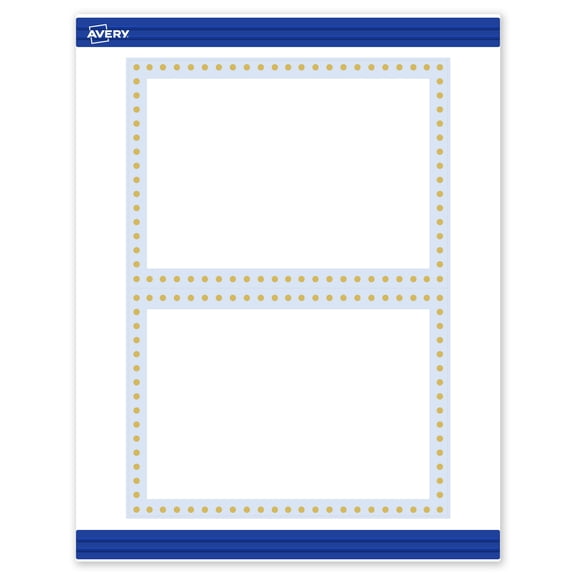 Avery 5" x 7" Cards, Gold Dots with Blue Border, 20 ct