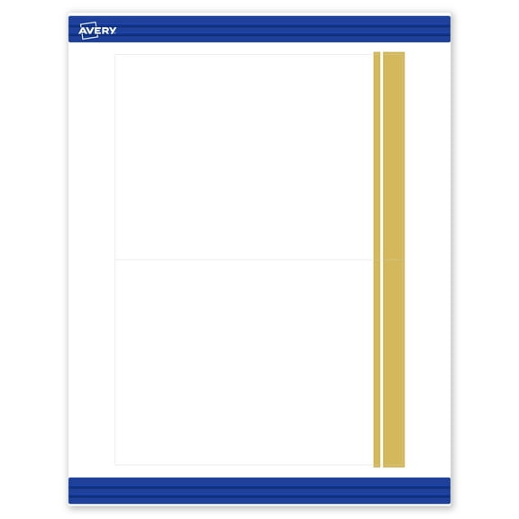 Avery 5" x 7" Cards, Gold Double-Dipped Edge, 20 ct