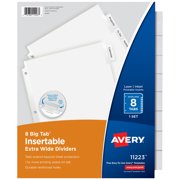 Avery Paper Dividers, Insertable Big Tab, 8-Tab, Clear, 1 Set