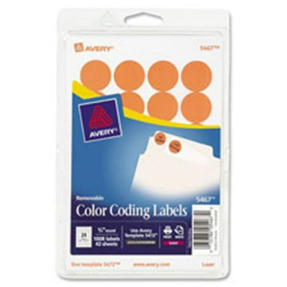 Avery AVE Removable Labels, .75 in. Round, 1008-PK, Green Neon