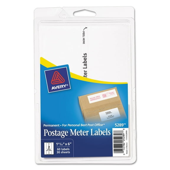 Avery Address Label 1.78" Height x 6" Width - Rectangle - White - Paper - 2 / Sheet - 60 Total Label(s) - 3