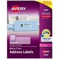 thumbnail image 1 of Avery Address Labels, Sure Feed, 1-1/3" x 4", 700 Clear Labels (5662), 1 of 9