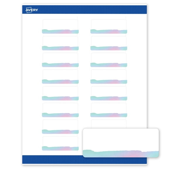 Avery Address Labels, Watercolors Design, 1" x 2-5/8", 160ct, Matte, Iridescent Watercolors