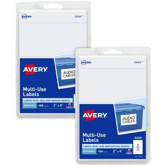 Avery All-Purpose Removable Labels, 2" x 4", 200 Labels (7827)