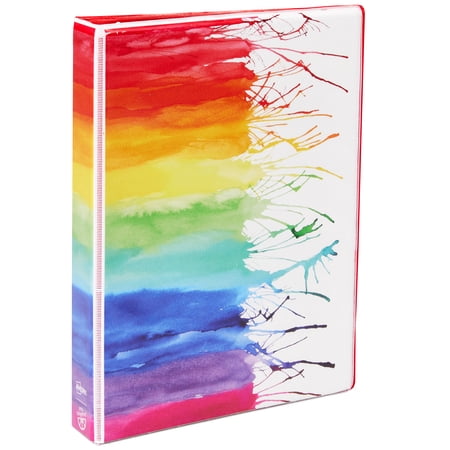 Avery Mini Binder, 1" Round Rings, Watercolor Rainbow (18713)