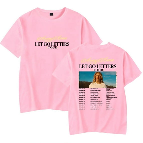 Avery Anna Let Go Letters Tour 2025 Merch T-Shirt Women Men Casual Crewneck Short Sleeve Fashion Tee