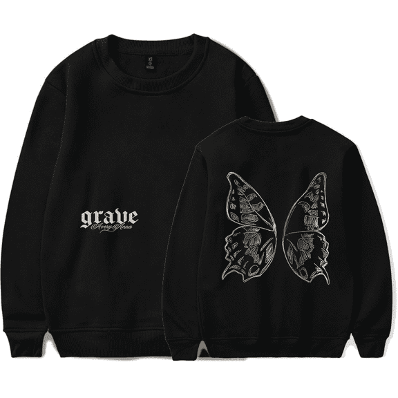 Avery Anna Merch Grave Butterfly Crewneck Pullover Hoodie For Men Women Sweatshirt