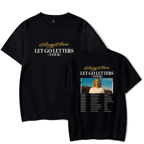 Avery Anna Merch Let Go Letters Tour T-Shirt Short Sleeve Fan Merch Men Women Clothing For Summer