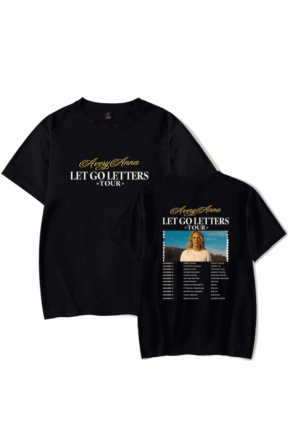 Avery Anna Merch Let Go Letters Tour T-Shirt Short Sleeve Fan Merch Men Women Clothing For Summer