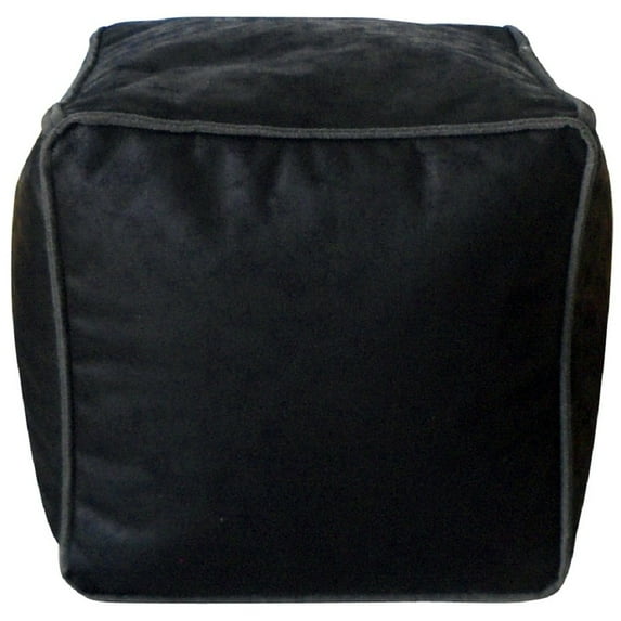 Avery Antique Faux Leather Bean Bag Pouf Black