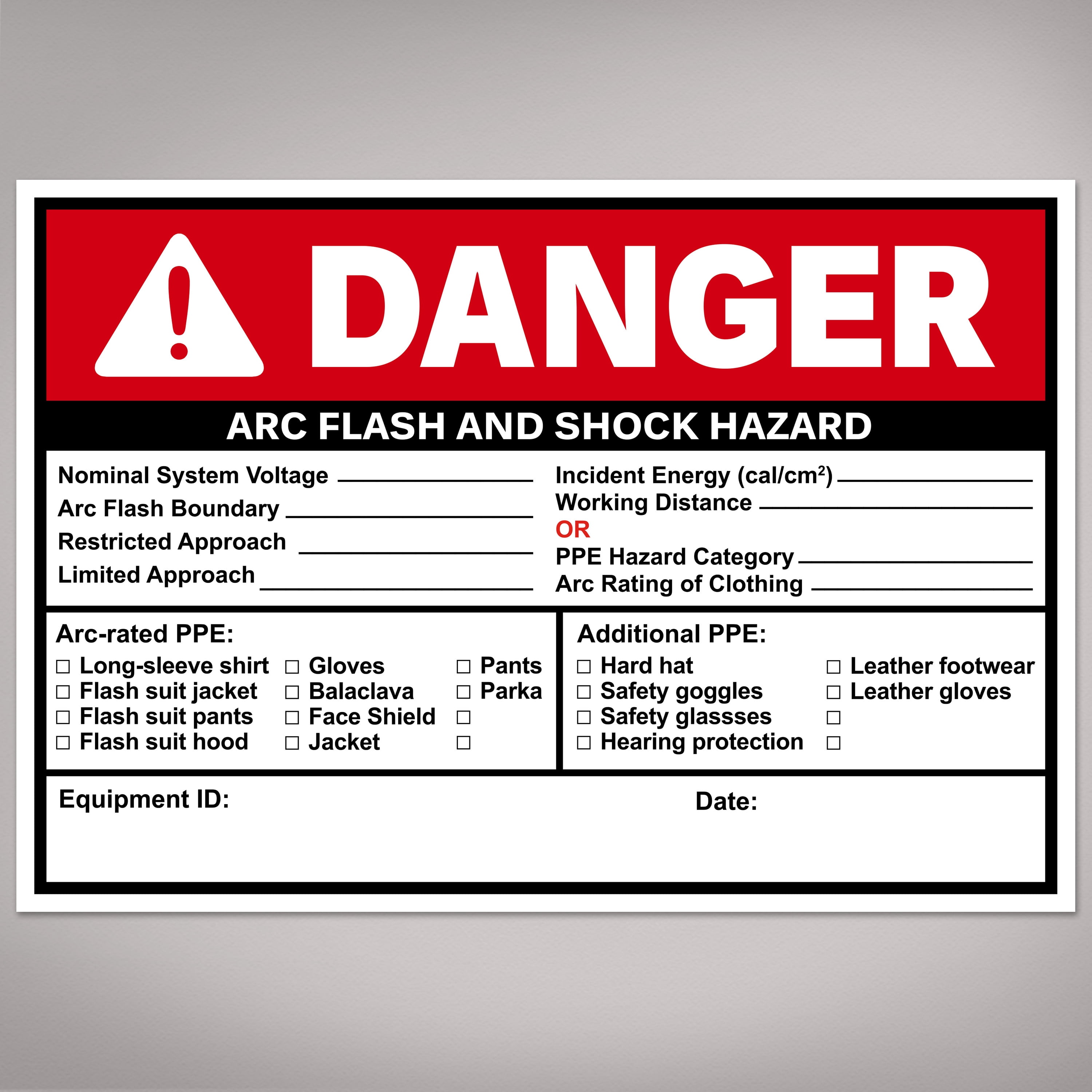 Avery Arc Flash/Shock Danger Labels, 3.5" x 5", 100ct