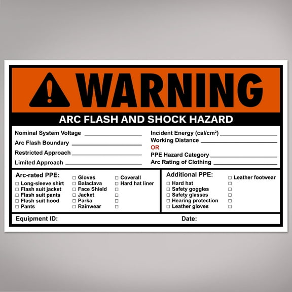 Avery Arc Flash/Shock Warning Labels, 4.75" x 7.75", 8 Total