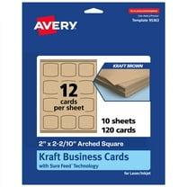 Avery Arched Business Cards, 2" x 2-2/10", Kraft Brown, 120 Total
