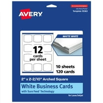 Avery Arched Business Cards, 2" x 2-2/10", Matte White, 120 Total