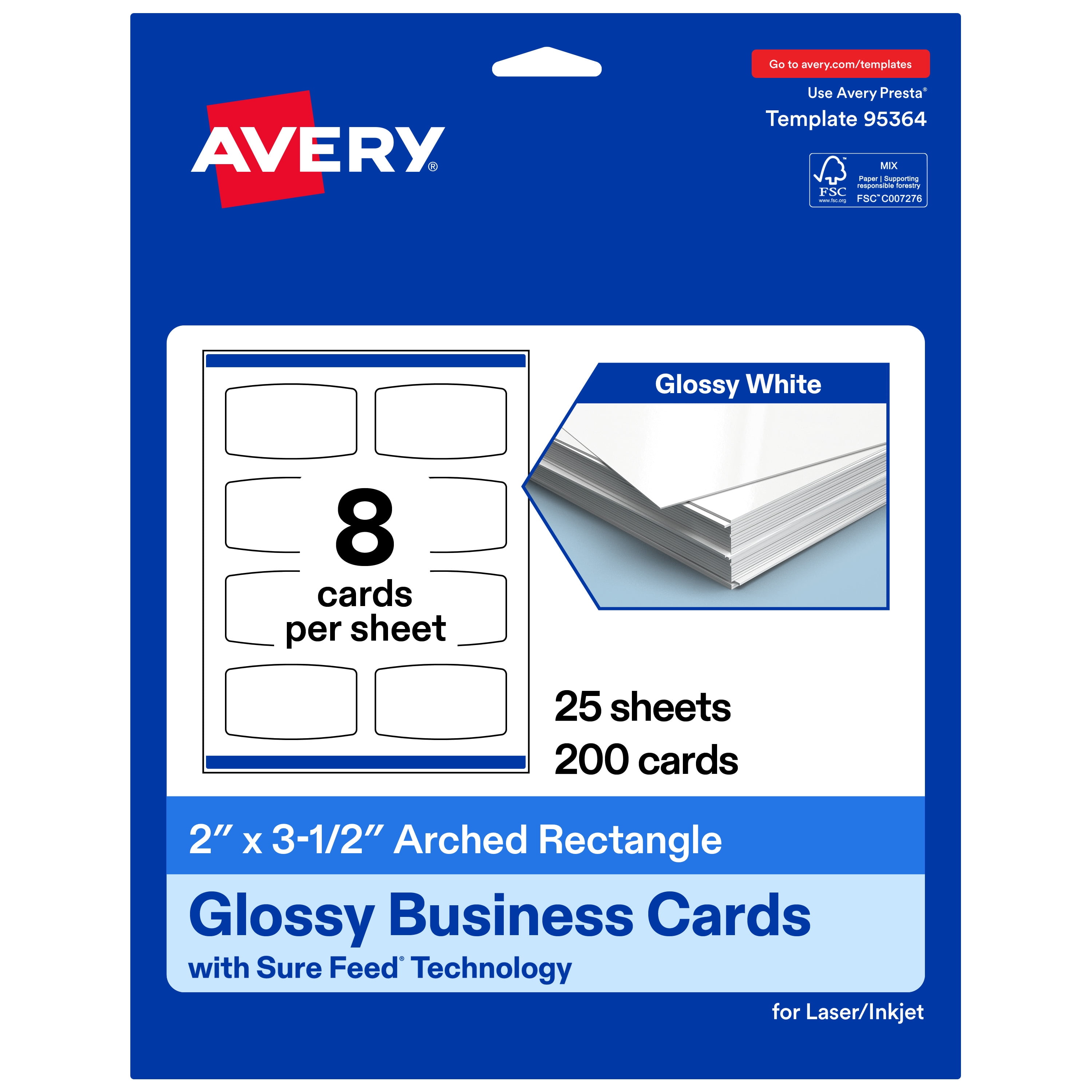 Avery Arched Rectangle Business Cards, 2