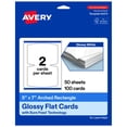 thumbnail image 1 of Avery Arched Rectangle Flat Cards, 5" x 7", Glossy White, 100 Total, 1 of 9