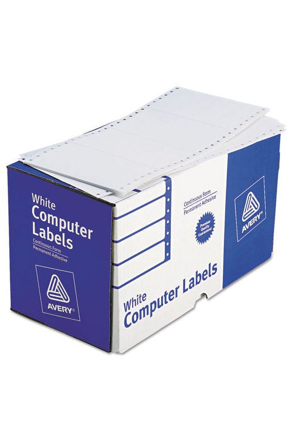 Dot Matrix Printer Mailing Labels, Pin-Fed Printers, 2.94 X 5, White, 3,000-Box