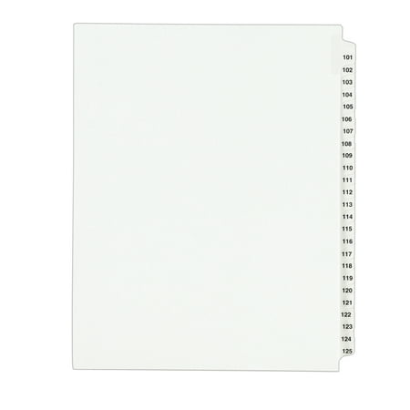 Avery Avery-Style Legal Exhibit Side Tab Divider, Title: 101-125, Letter, White