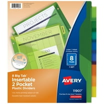Avery Big Tab Insertable 2 Pocket Dividers, 8 Tabs (11907)