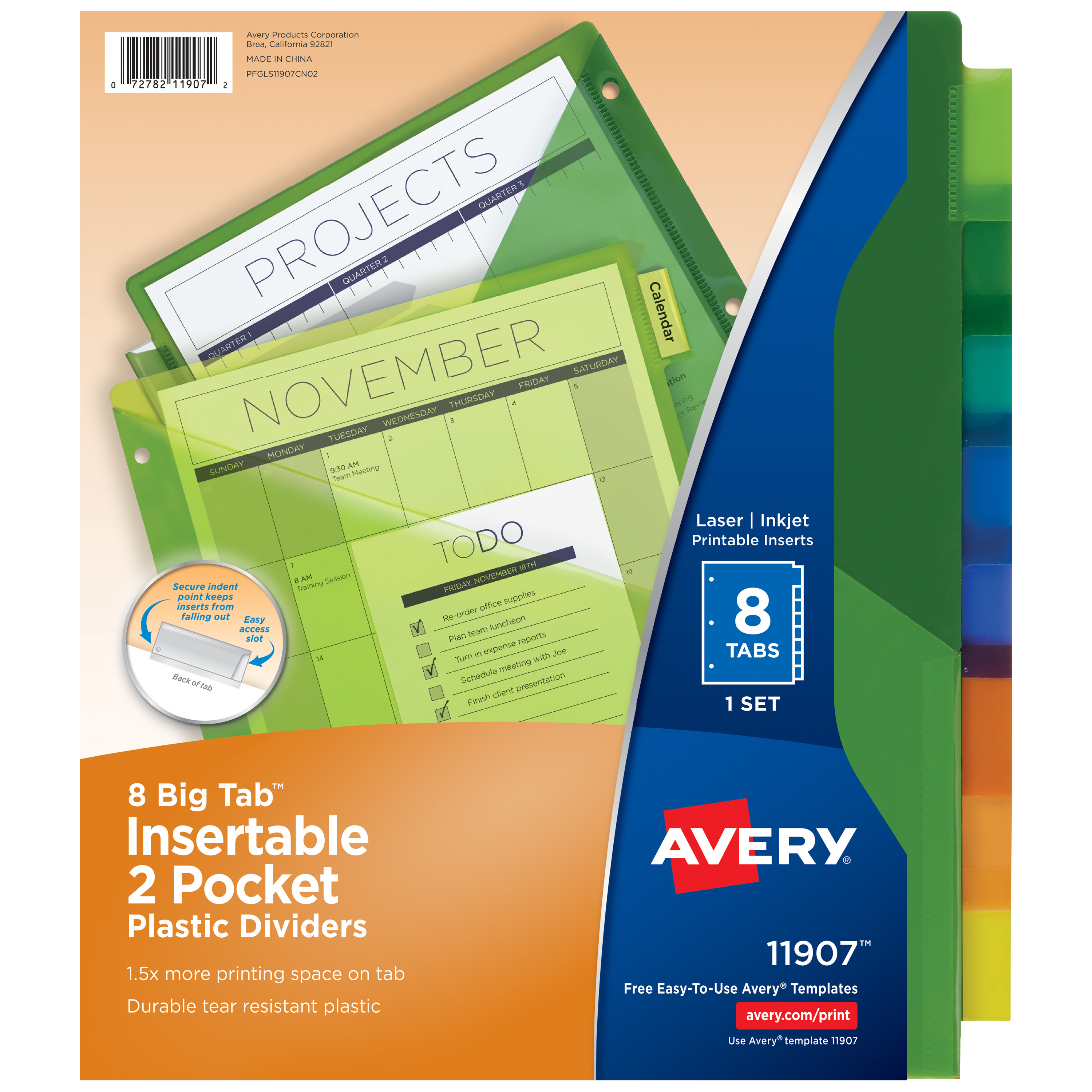 Avery Big Tab Insertable 2 Pocket Dividers, 8 Tabs (11907) - image 1 of 9