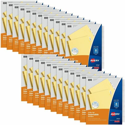 Avery® Big Tab Insertable Dividers, 8.5" Divider Width x 11" Divider Length, 3 Hole Punched (11115) | 5 Boxes