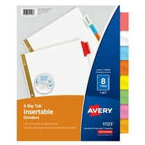 Avery Big Tab Insertable Dividers, 8-Tab Set, Multicolor (11123)