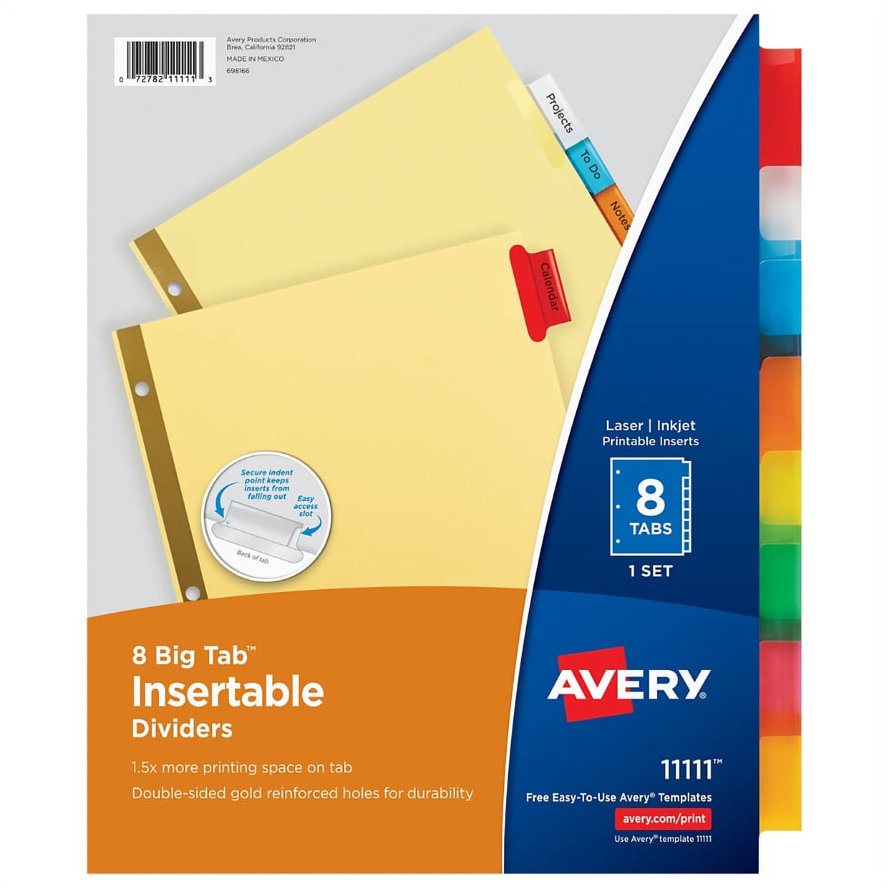 Avery Big Tab Insertable Dividers, Buff Paper, Multicolor Tabs, 8-Tab Set (11111) - image 1 of 4