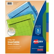 Avery Big Tab Insertable Plastic Dividers, Multi-color, 5 Count