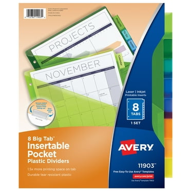 Avery Big Tab Plastic Dividers, 8-Tab (11903)