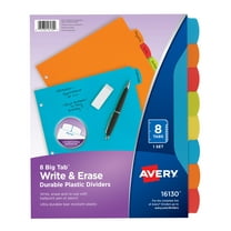 Avery Big Tab Write & Erase Plastic Dividers, 8 Tabs (16130)