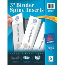 Avery Binder Insert Strips, White, 15 Count, 5 Pack