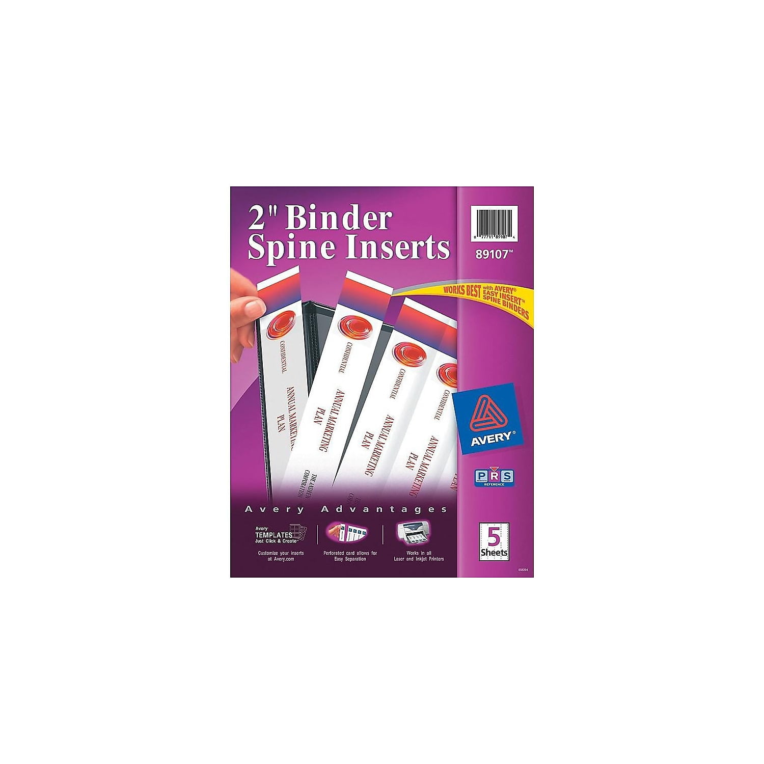 Avery Binder Spine Inserts For 2 Inch Ring Binders 20 Cardstock View ...