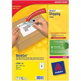 Avery BlockOut L7165 Shipping Label