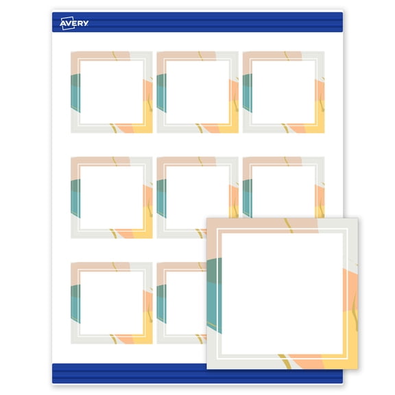 Avery Business Cards, 2.5" x 2.5", Color Block with Gold Specs