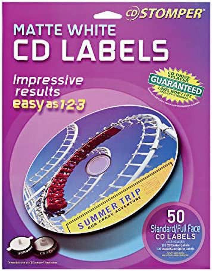 Avery Cd Stomper Matte White Cd Labels 98108, Pack Of 50 (98108