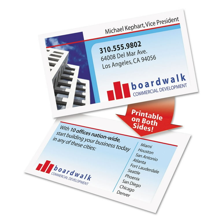 Clean Edge Business Cards, Laser, 2 x 3.5, White, 400 Cards, 10 Cards/Sheet, 40 Sheets/Box Clean Edge Business Cards, Laser, 2 x 3.5, White, 400 Cards, 10 Cards/Sheet, 40 Sheets/Box