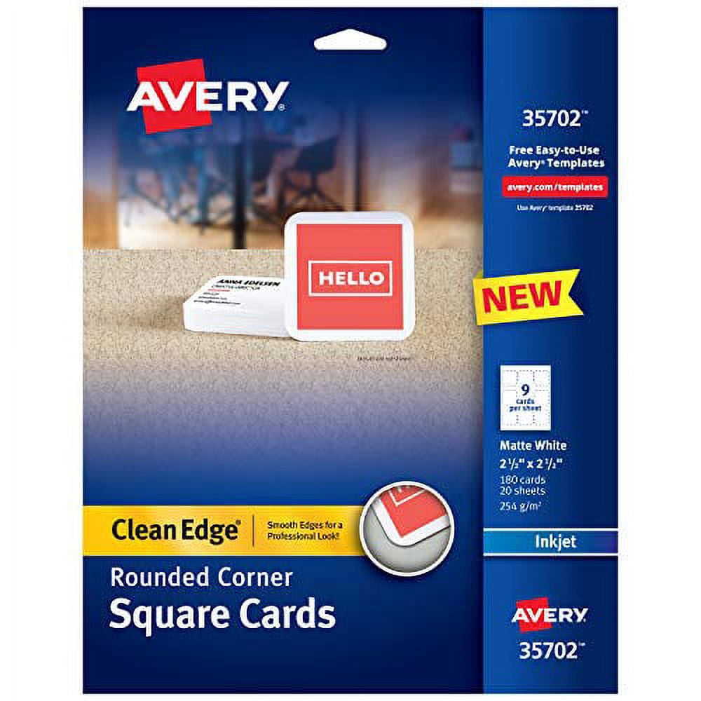 Avery Clean Edge Printable Square Cards with Sure Feed Technology ...