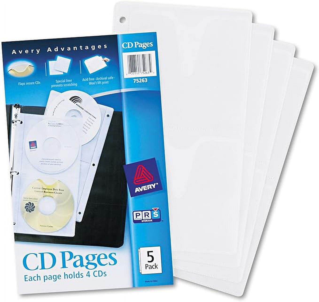 Avery Clear DVD Storage Sleeves for 3 Ring Binder, Two-Sided, Pack of 5 ...