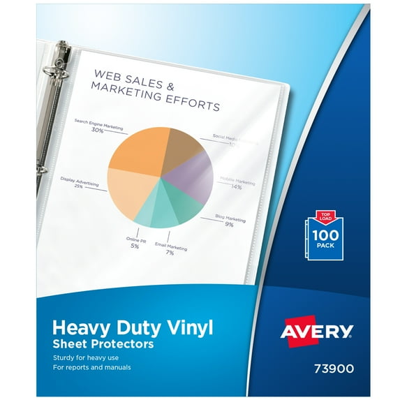 Avery Clear Heavy Duty Vinyl Sheet Protectors, 100ct (73900)