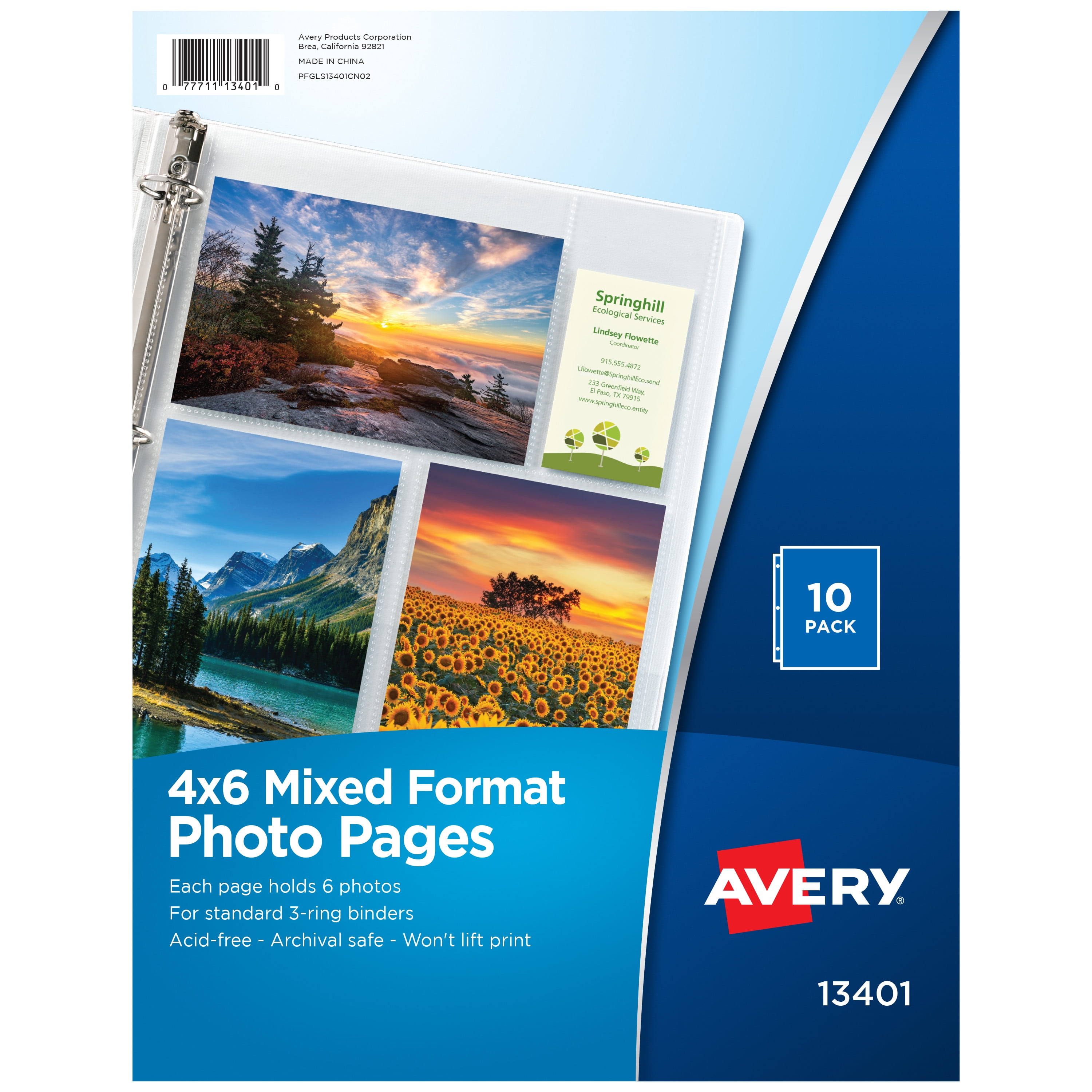 Avery Clear Mixed Format Photo Album Pages, 10ct (13401