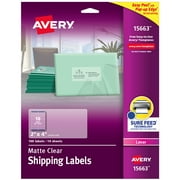 Avery Clear Shipping Labels, Sure Feed, 2" x 4", 100 Labels (15663)