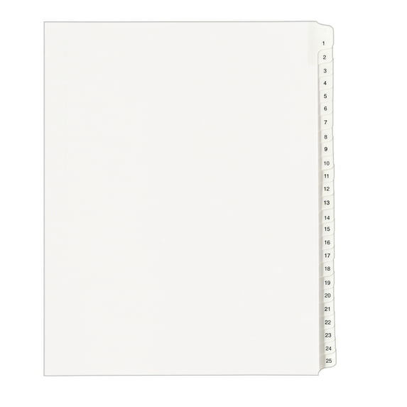 Avery Collated Legal Dividers Allstate Style, Letter Size, 1-25 Tab Set (1701)
