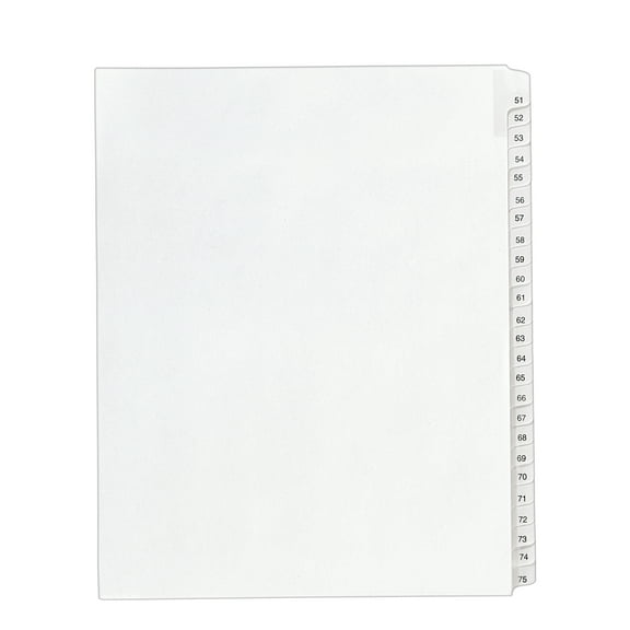 Avery Collated Legal Dividers Allstate Style, Letter Size, 51-75 Tab Set (1703)